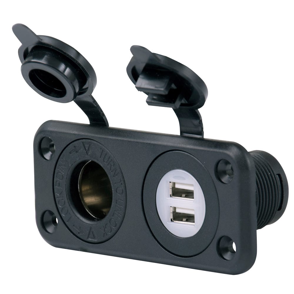 Marinco Marinco SeaLink® Deluxe Dual USB Charger & 12V Receptacle Electrical