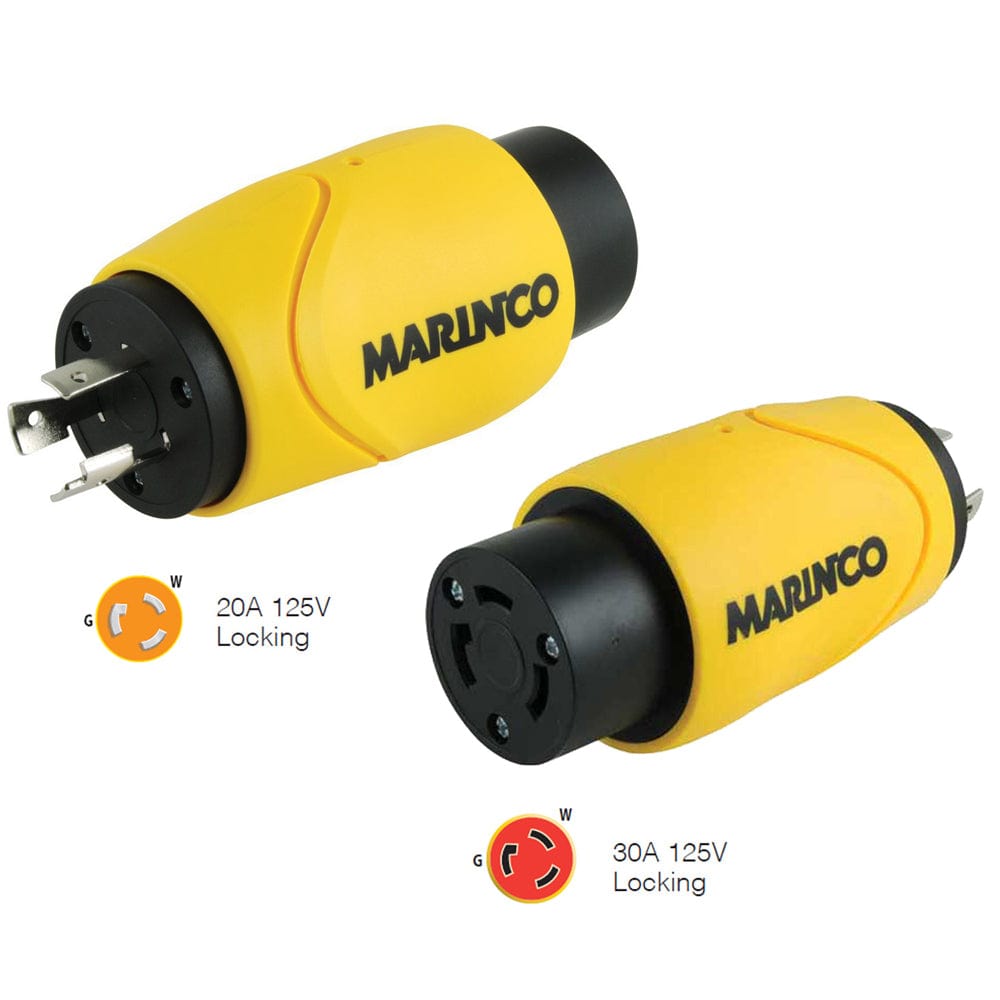Marinco Marinco Straight Adapter 20Amp Locking Male to 30Amp Locking Female Connector Electrical