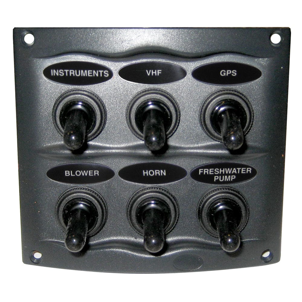 Marinco Marinco Waterproof Panel - 6 Switches - Grey Electrical