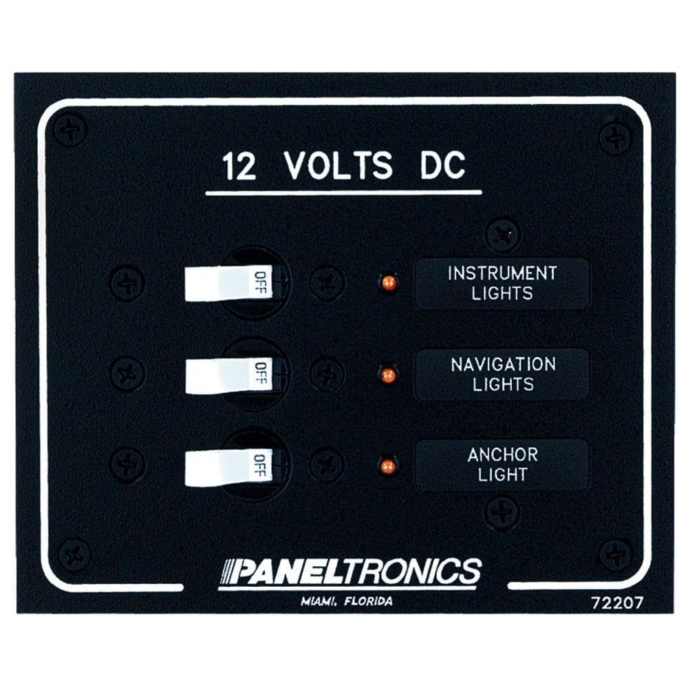 Paneltronics Paneltronics Standard DC 3 Position Breaker Panel w/LEDs Electrical