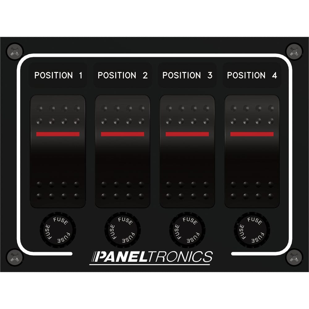 Paneltronics Paneltronics Waterproof Panel - DC 4-Position Illuminated Rocker Switch & Fuse Electrical