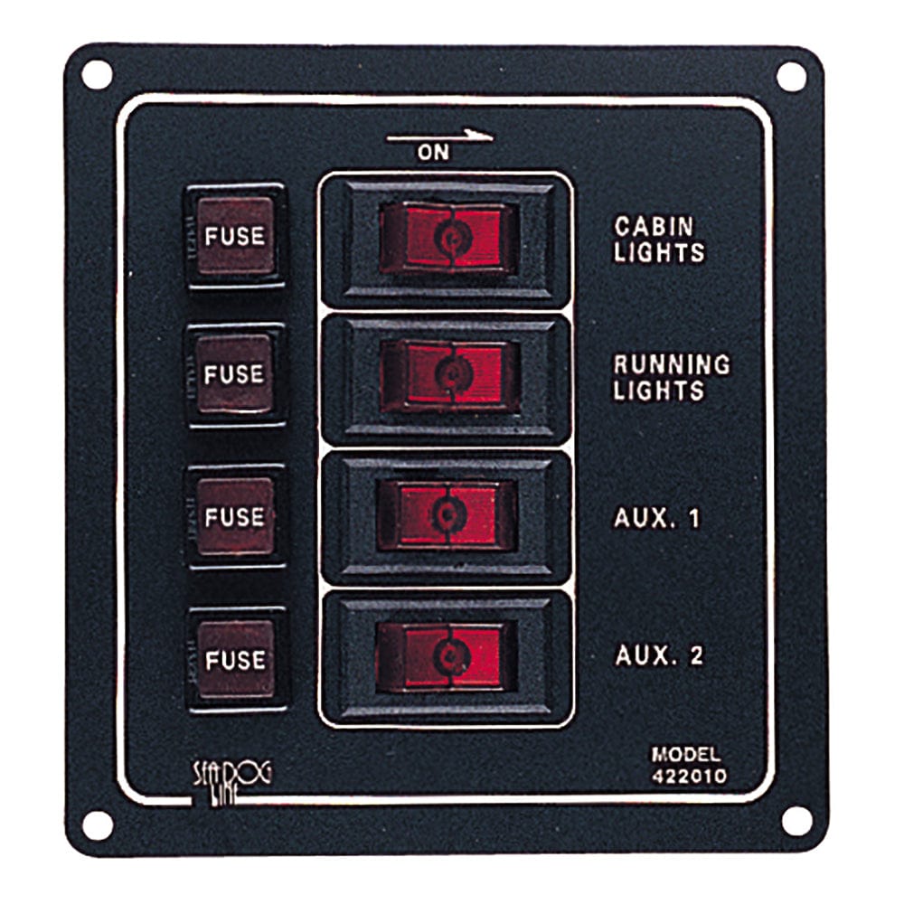 Sea-Dog Sea-Dog Aluminum Switch Panel - Vertical - 4 Switch Electrical