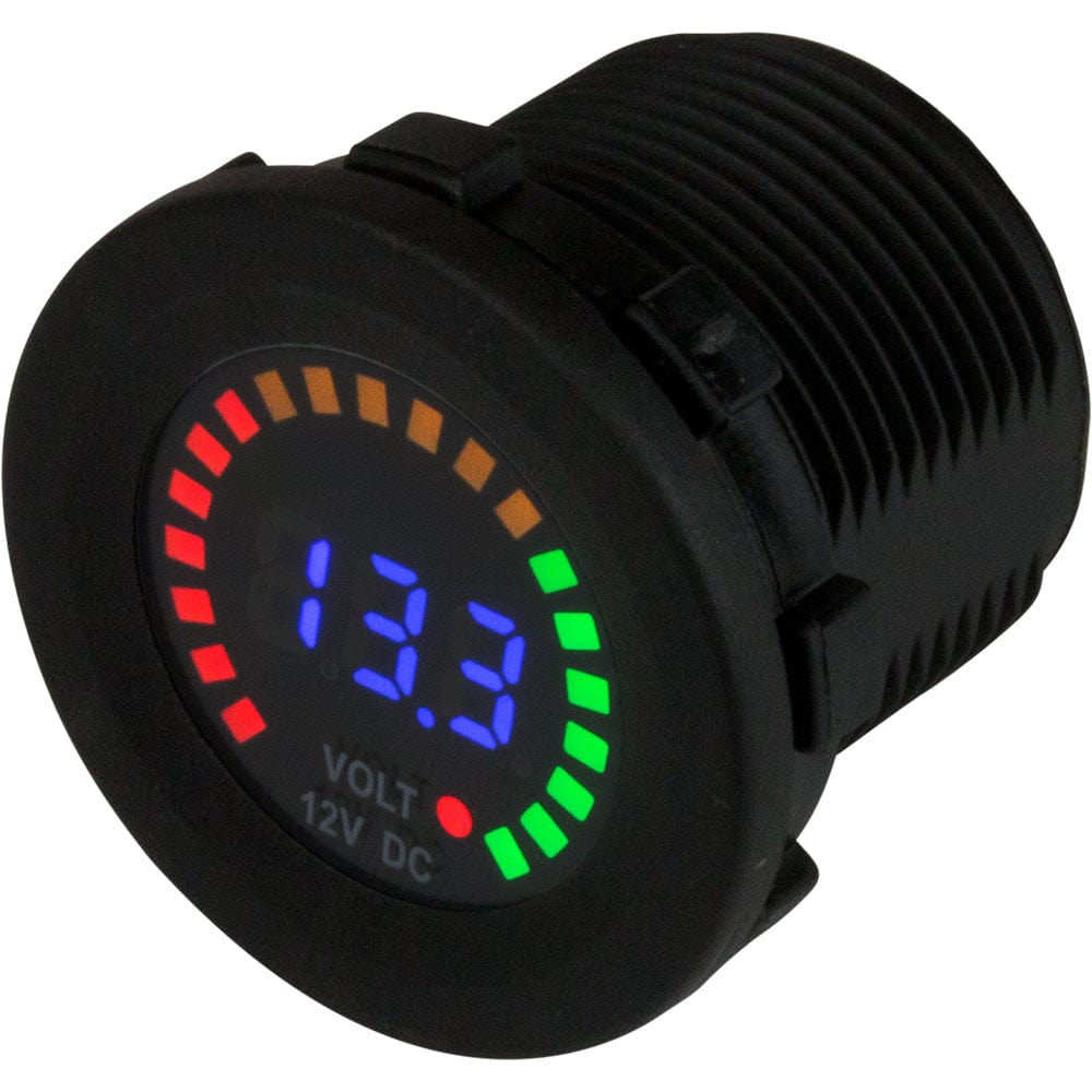 Sea-Dog Sea-Dog Round Voltage Meter DC - 5V-15V w/Rainbow Dial Electrical
