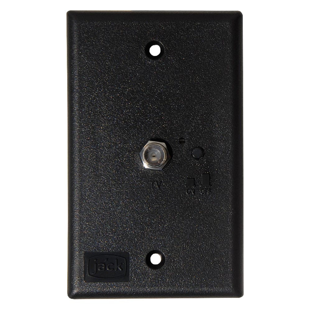 KING KING Jack PB1001 TV Antenna Power Injector Switch Plate - Black Entertainment