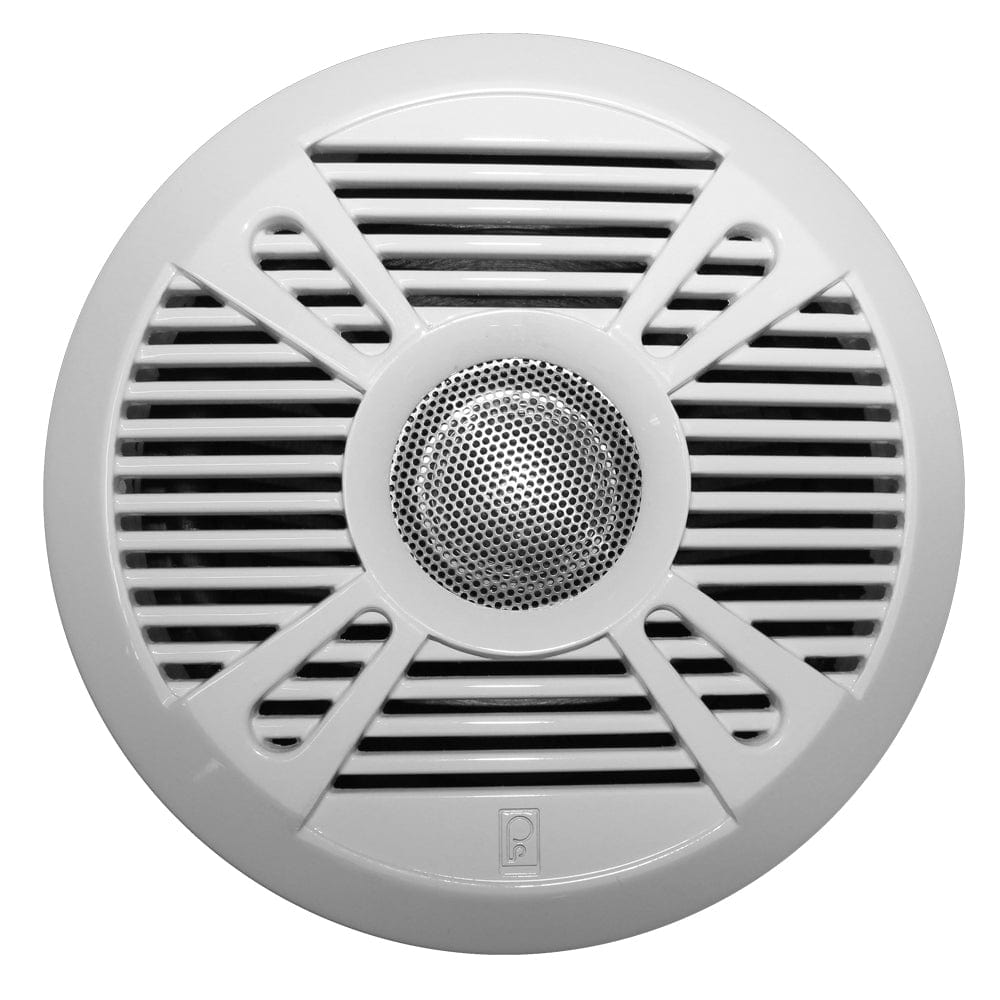 Poly-Planar Poly-Planar MA-7050 5" 160 Watt Speakers - White/Gray Grill Covers Entertainment