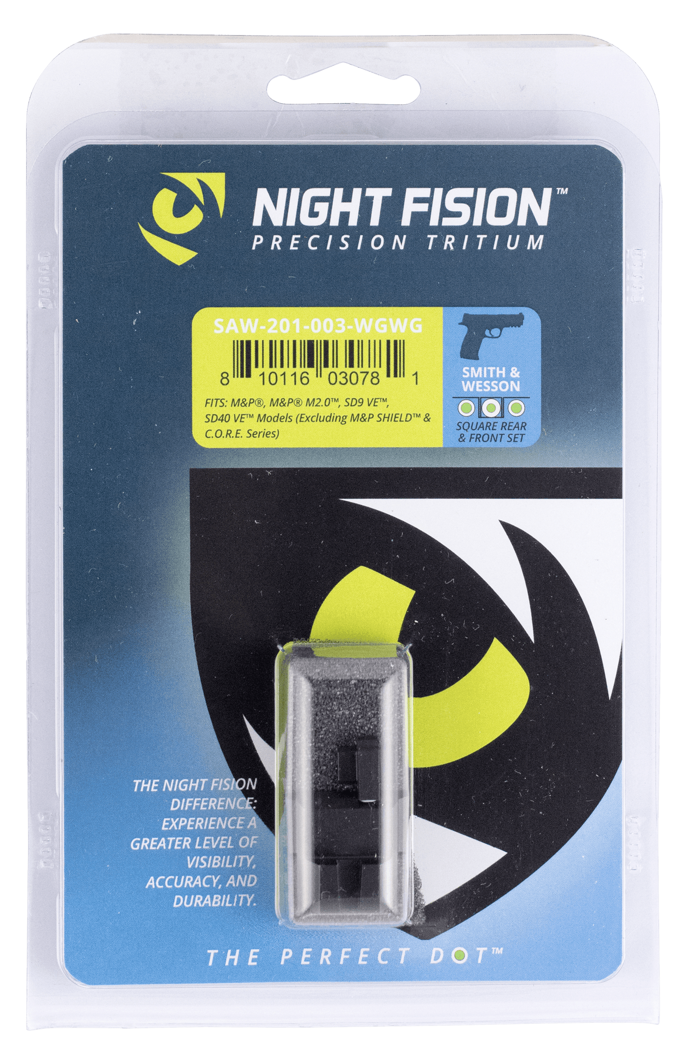 Night Fision Night Fision Oem Replacement, Nf Saw-201-003-wgwg     Ns M&p Sd9 Sd40 Ve Square Firearm Accessories