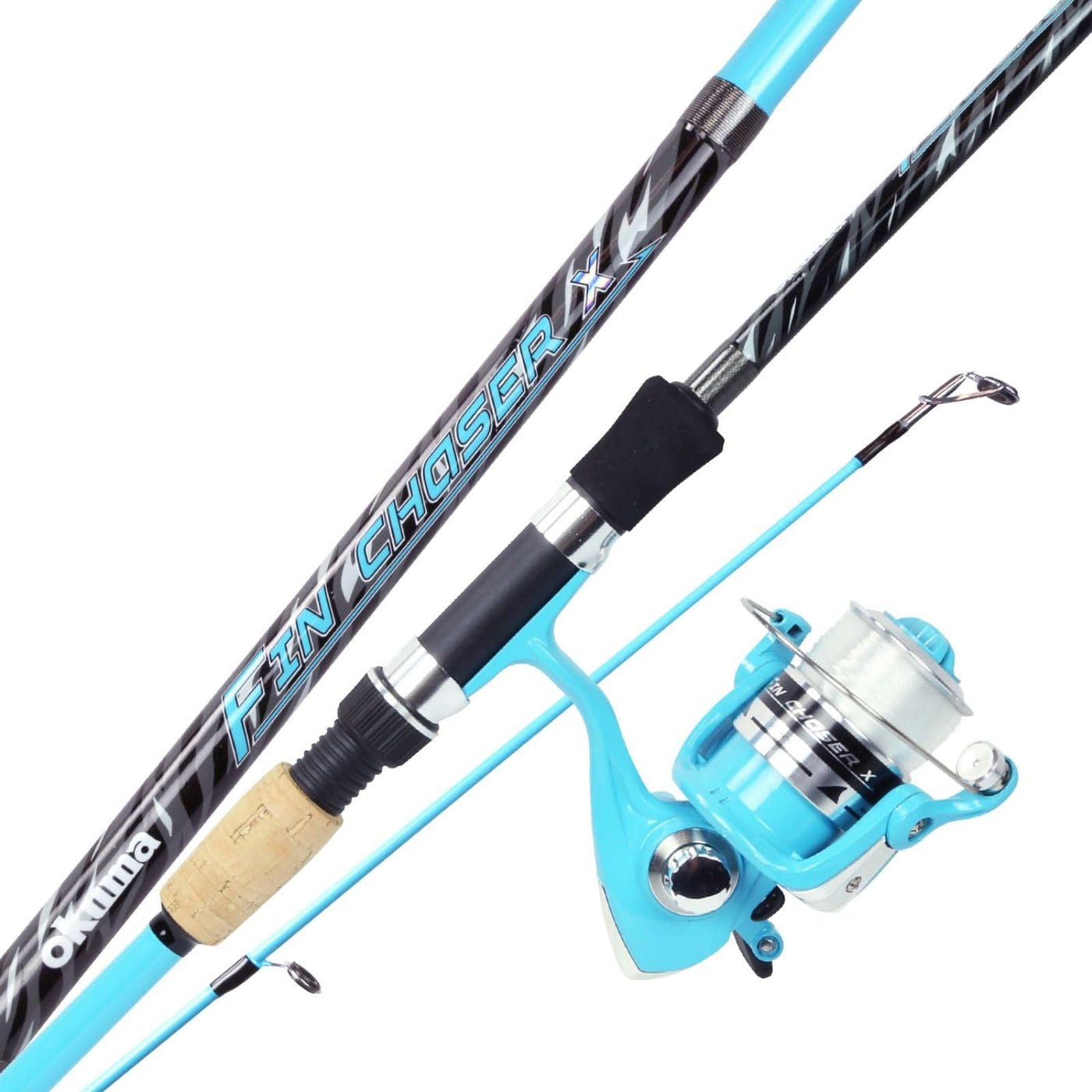 Okuma Okuma Fin Chaser X Series Spinning Combo Rod 6ft 6in / Sky Blue Fishing