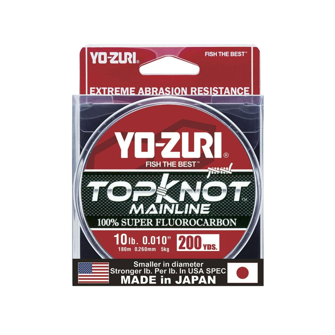 Yo-Zuri Yo-Zuri TopKnot Fluorocarbon Mainline 200YD spool 10 LB Fishing