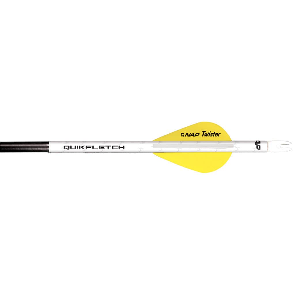 New Archery Products Nap Quikfletch W/twister Vanes White/yellow 6 Pk. Fletching Tools and Materials