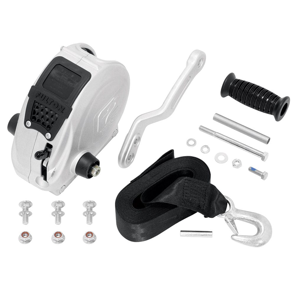 Fulton Fulton F2 Trailer Winch 1,600 lbs. - Single Speed w/Strap, Sharkskin Finish Trailering