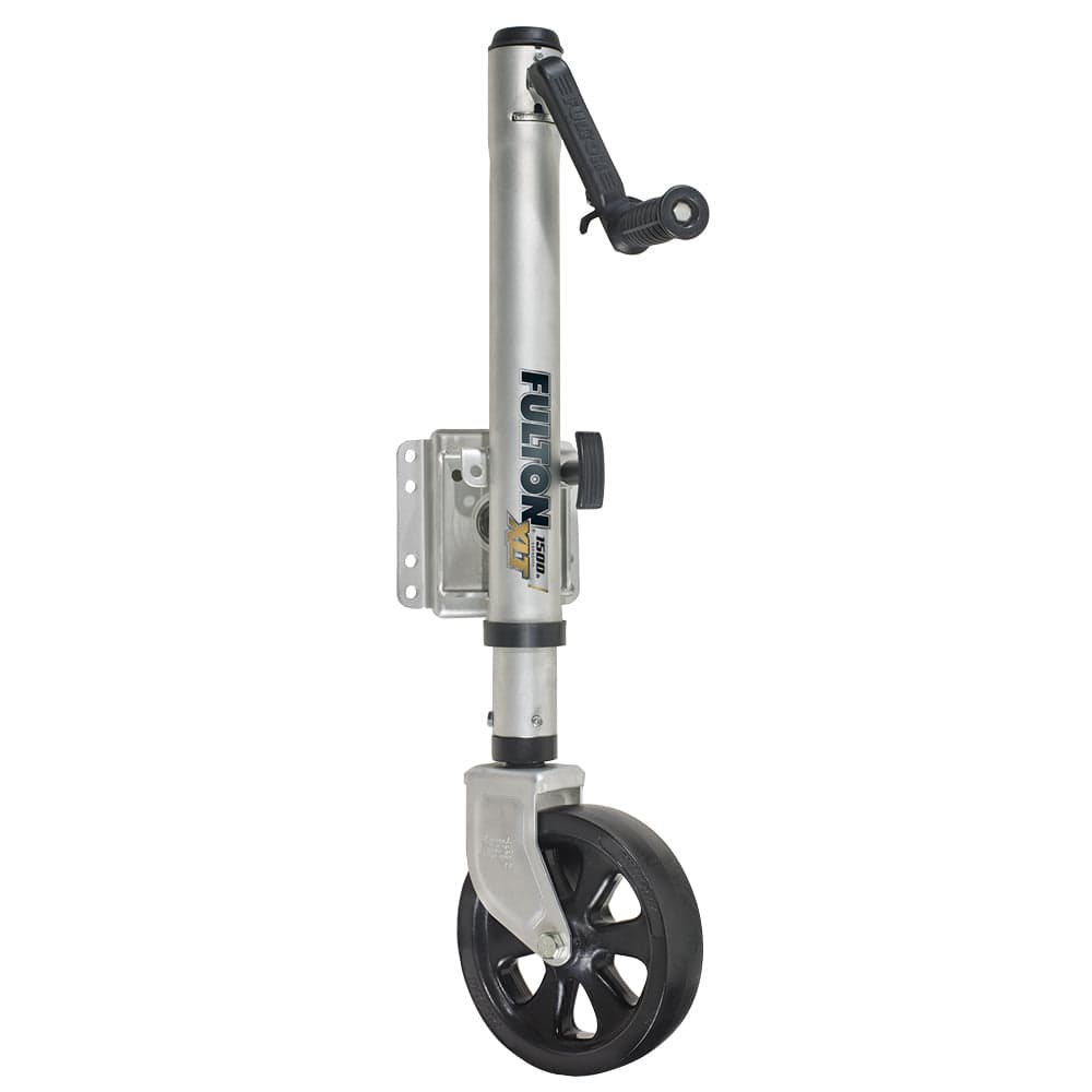 Fulton Fulton XLT 1500 lbs. Swing Away Bolt-On Jack w/12" Travel & 8" Poly Wheel - Sharkskin Finish Trailering