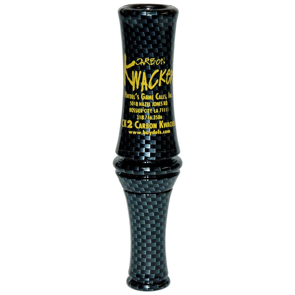 Haydel Game Calls Haydels Carbon Kwacker Mallard Duck Call 2-reed Carbon Finish Game Calls