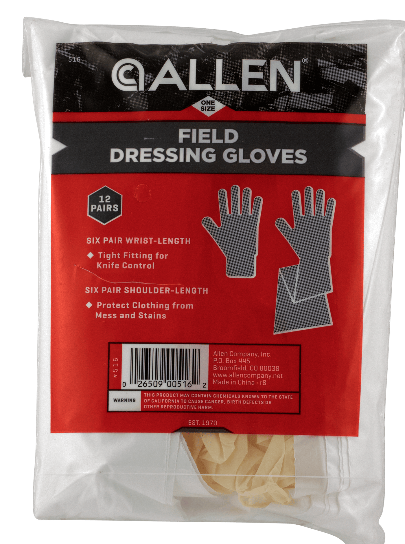 Allen Allen Field Dressing Gloves 12 Pk. Game Cleaning