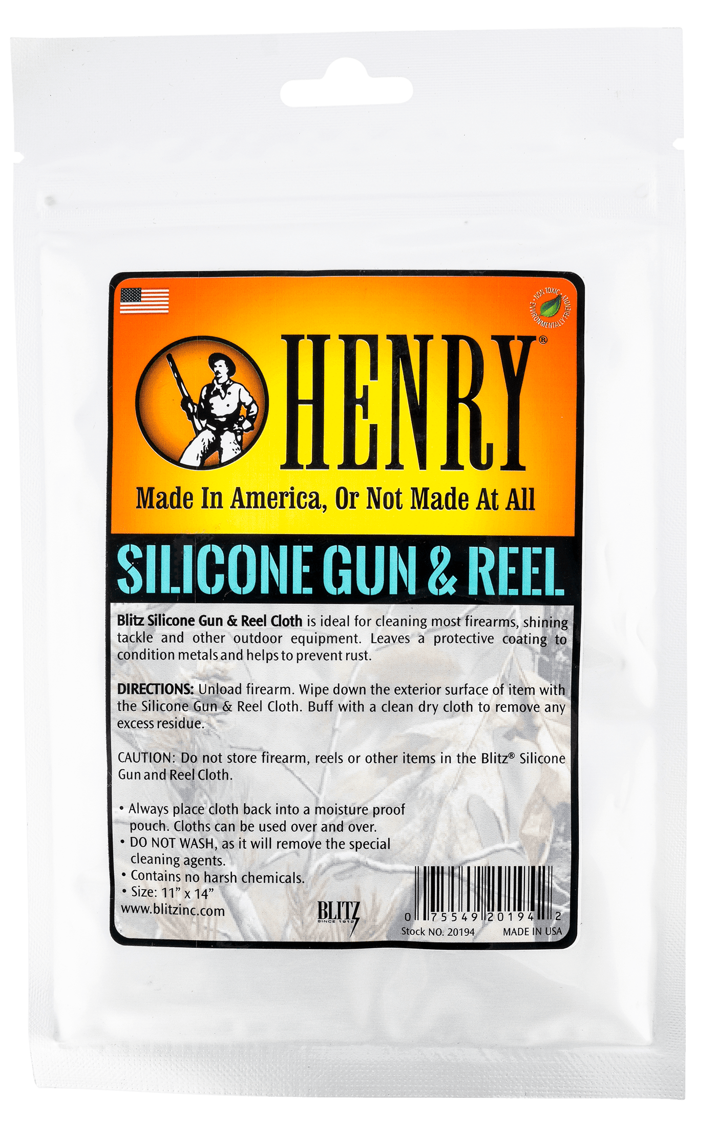 Henry Henry Gun And Reel Cloth, Henry 20194pc    Silicone Gun And Reel Cloth Gun Care