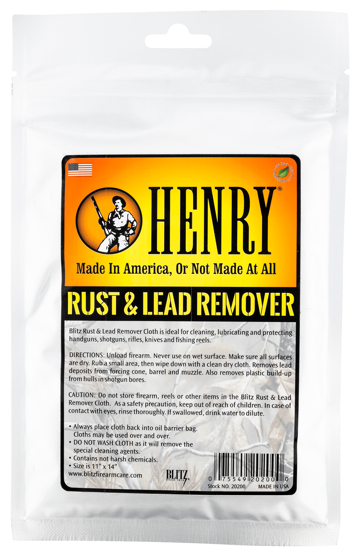 Henry Henry Rust & Lead Remover Cloth, Henry 20200pc    Rust And Lead Remover Cloth Gun Care