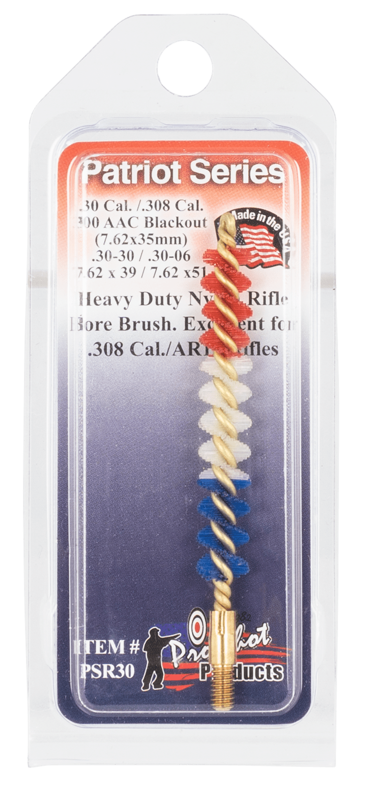 Pro-Shot Pro-shot Rifle Bore Brush, Proshot Psr30      .30cal Rfl  Patriot Bore Brush Gun Care