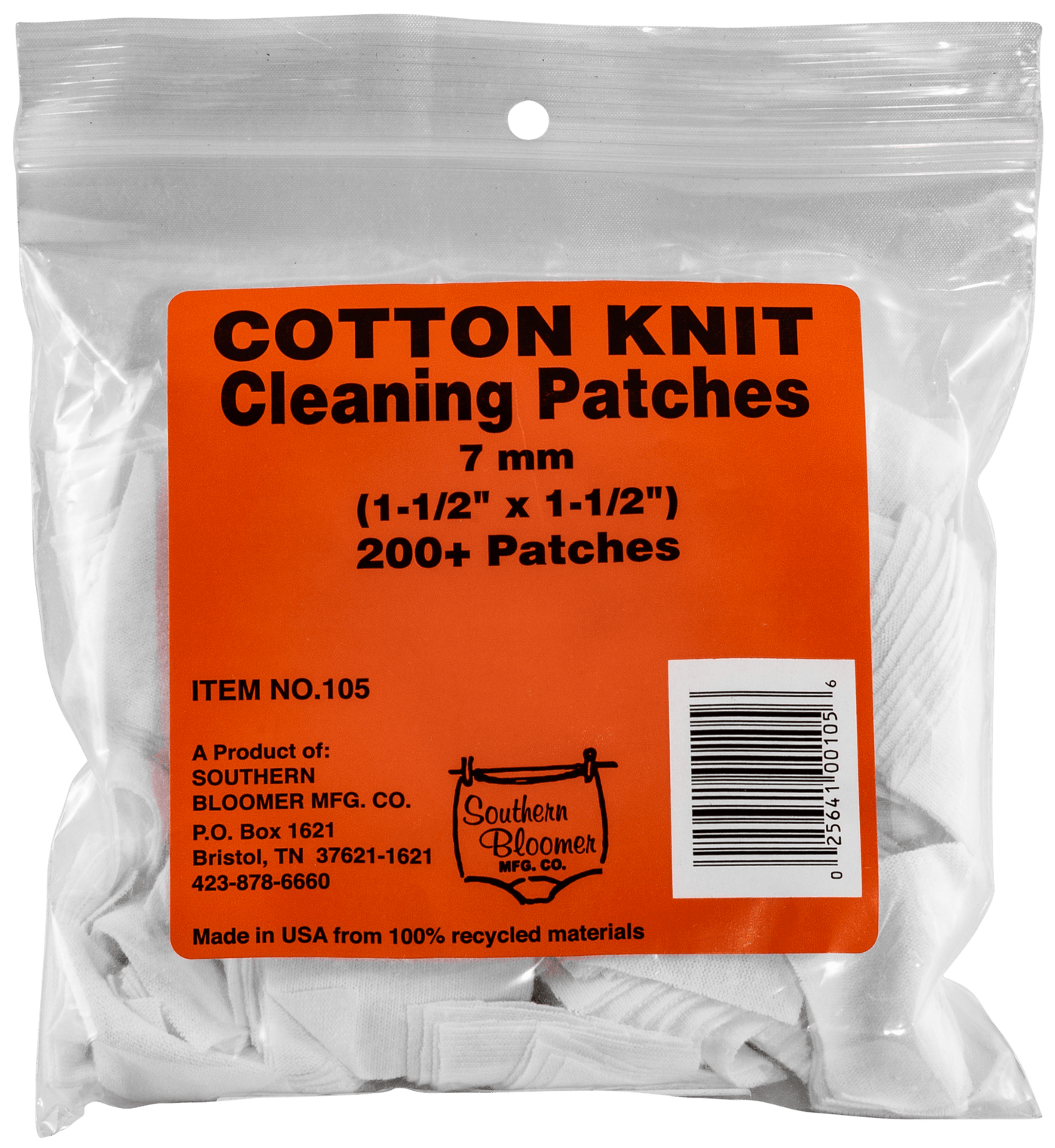 Southern Bloomer Southern Bloomer Cleaning Patches, Sbc 105  7mm Cal Patches         200 Ct Gun Care