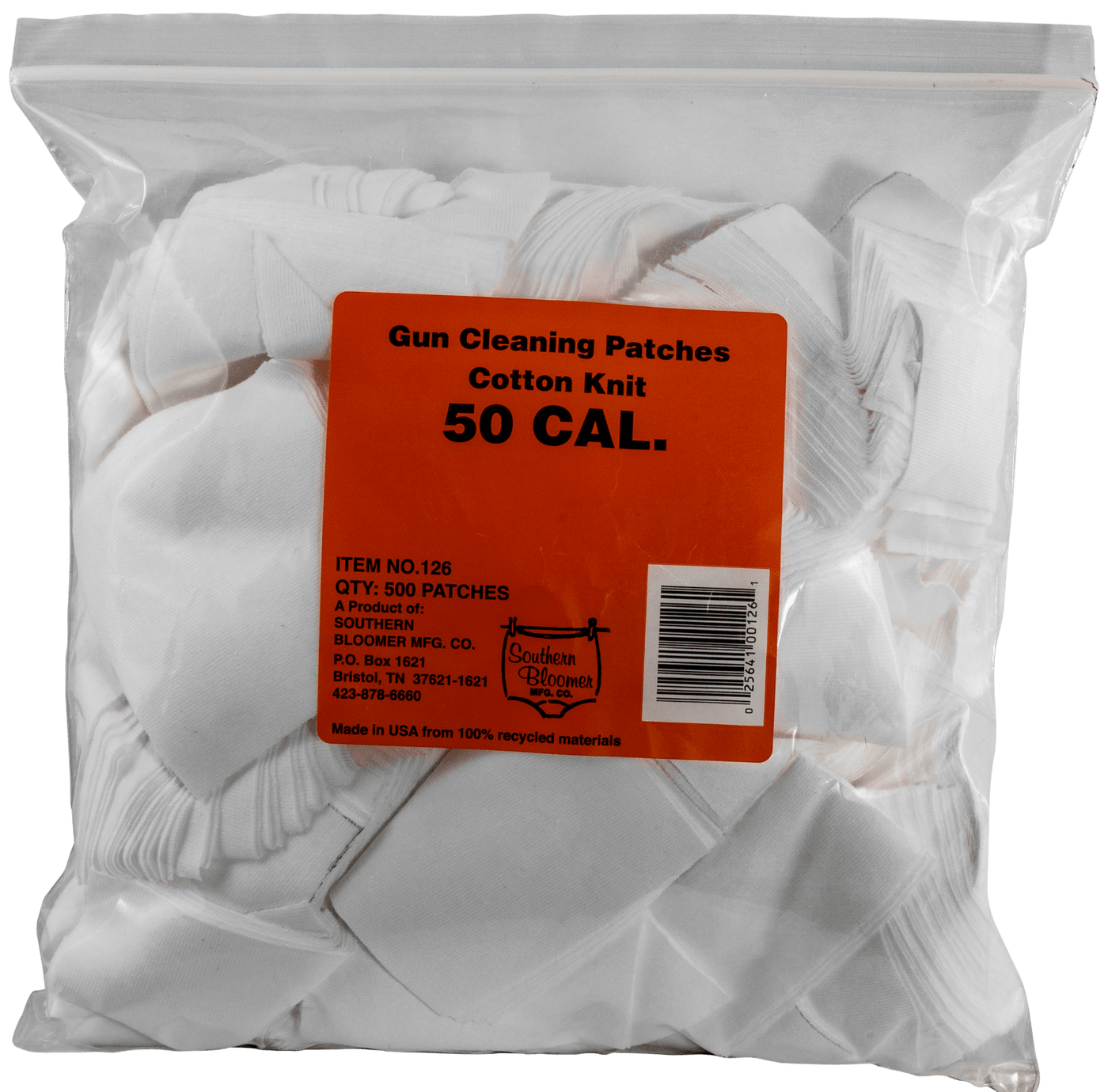 Southern Bloomer Southern Bloomer Cleaning Patches, Sbc 126  50 Cal Patches          500 Ct Gun Care