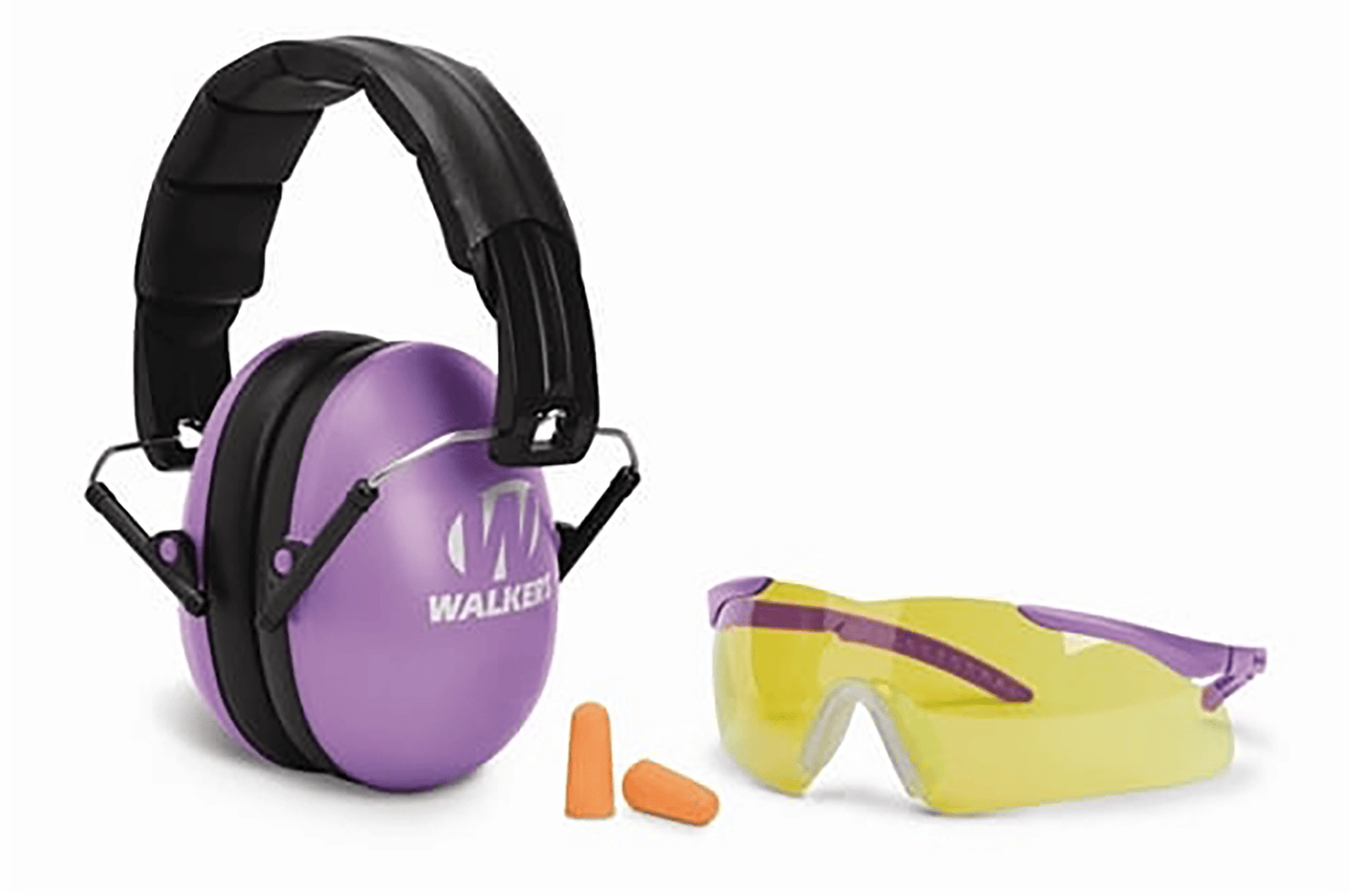 Walkers Walkers Muff Shooting Passive - Youth Glasses/plugs 27db Purp Hearing And Eye Protection