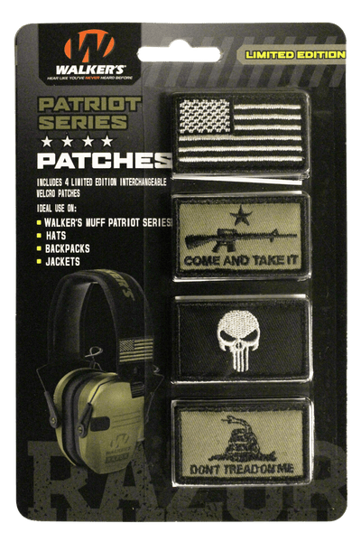 Walkers Walkers Patriot Patch Kit For - Patriot Muff American Flag 4pc Hearing And Eye Protection