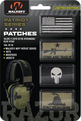 Walkers Walkers Patriot Patch Kit For - Patriot Muff Come Takt It 4pc Hearing And Eye Protection
