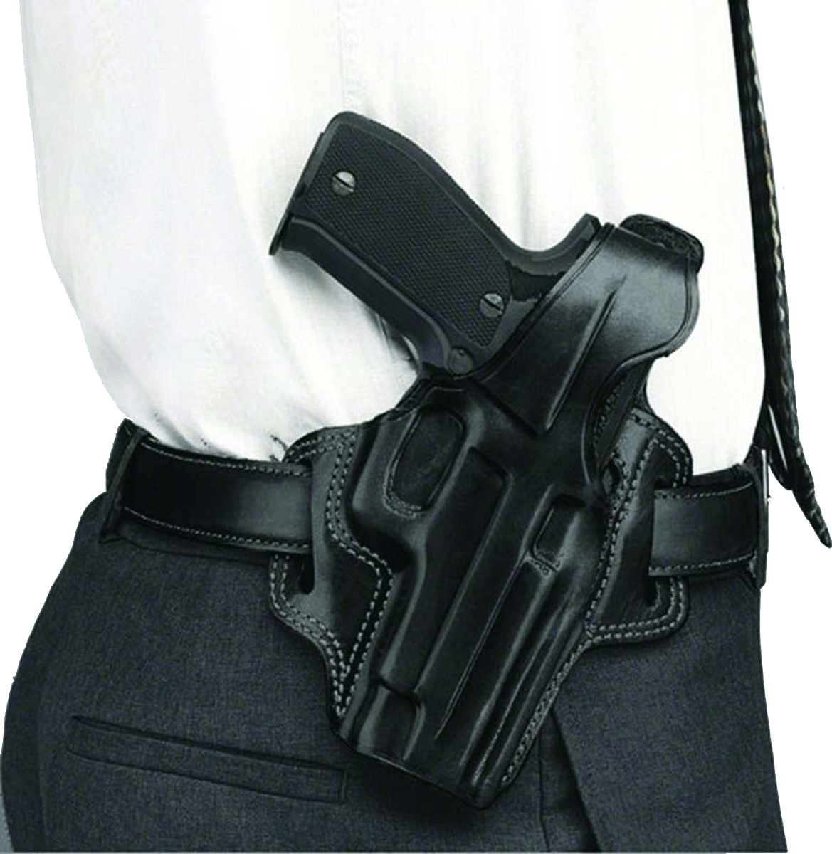 Galco Galco Fletch High Ride Belt - Holster Rh Leather L Frm 4" B Holsters And Related Items