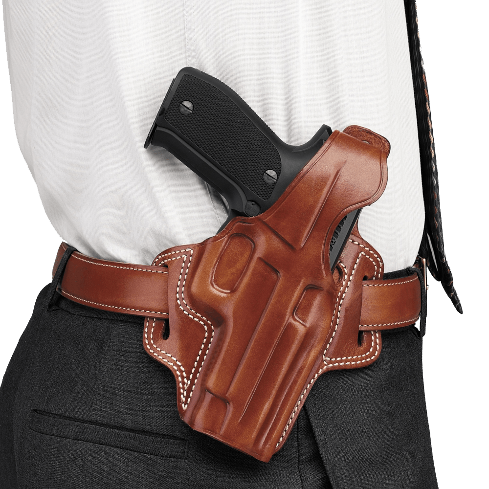 Galco Galco Fletch High Ride Belt - Holster Rh Leather L Frm 4" Tn Holsters And Related Items