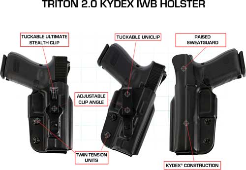Galco Galco Triton Iwb Holster Rh - Kydex S/a Xd 9/40 3" Black Holsters And Related Items