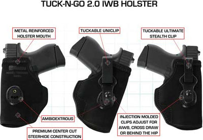Galco Galco Tuck-n-go Itp Holster - Ambi Lther S&w Shld 380 Ez Blk Holsters And Related Items