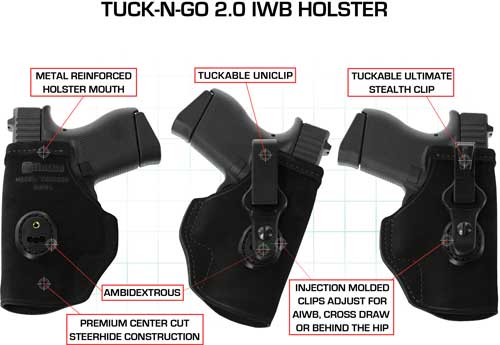 Galco Galco Tuck-n-go Itp Holster - Ambi Lther Sig P938 Black Holsters And Related Items