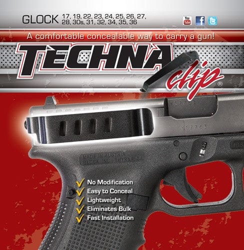 Techna Clips Techna Clip Handgun Retention - Clip Glock Except 42-43 Rh/lh Holsters And Related Items