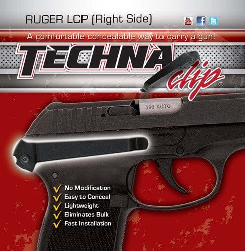 Techna Clips Techna Clip Handgun Retention - Clip Ruger Lcp Right Side Holsters And Related Items