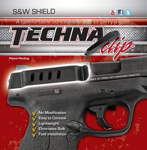 Techna Clips Techna Clip Handgun Retention - Clip S&w Shield 9 & 40 Right Holsters And Related Items