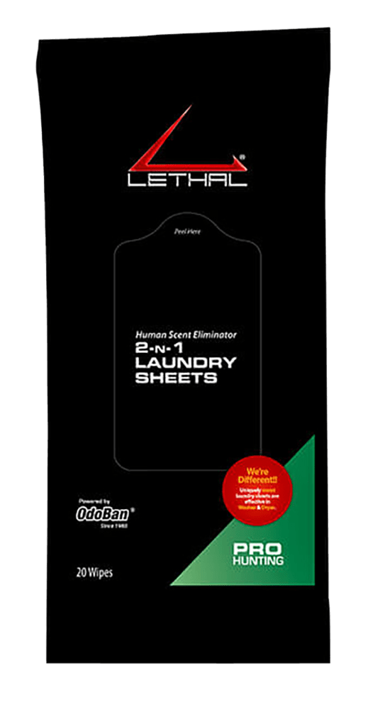CLEAN CONTROL/LETHAL PROD Clean Control/lethal Prod 2-n-1, Lethal 9685d6720w    2-n-1 Laundry Sheets 20pk Hunting