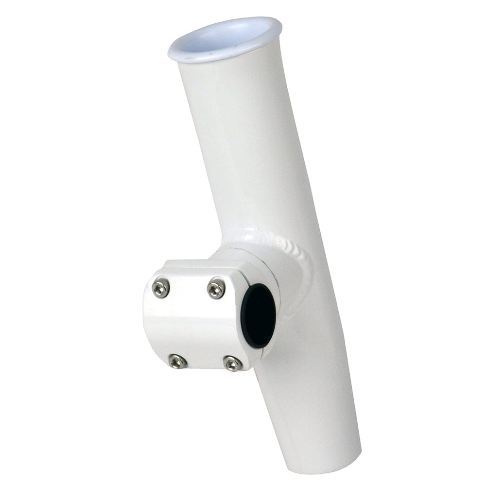 C.E. Smith C.E. Smith Adjustable Mid Mount Rod Holder - 1.66" or 1-1/2" OD - White Powder Coat Aluminum with Sleeve & Hex Key Hunting & Fishing