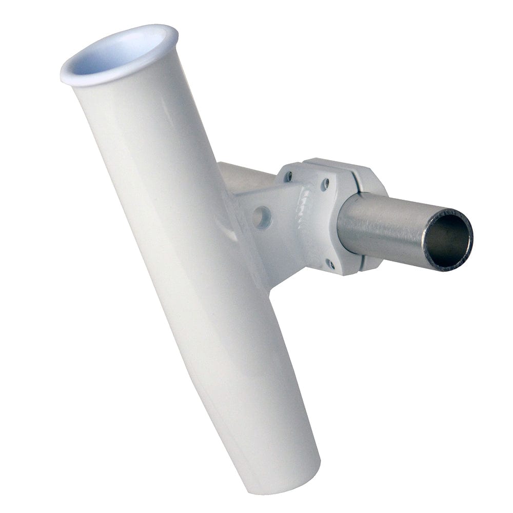 C.E. Smith C.E. Smith Aluminum Horizontal Clamp-On Rod Holder 1.66" OD - White Powder Coated w/Sleeve Hunting & Fishing