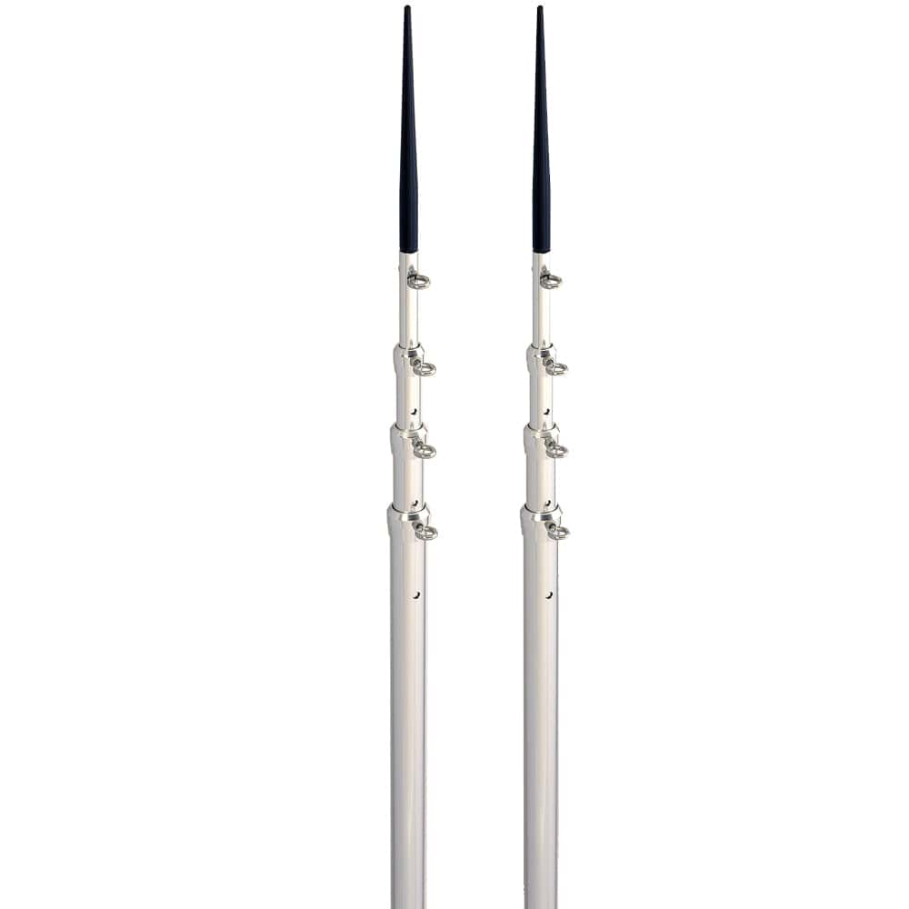 Lee's Tackle Lee's 16.5' Bright Silver Black Spike Telescopic Poles f/Sidewinder Hunting & Fishing