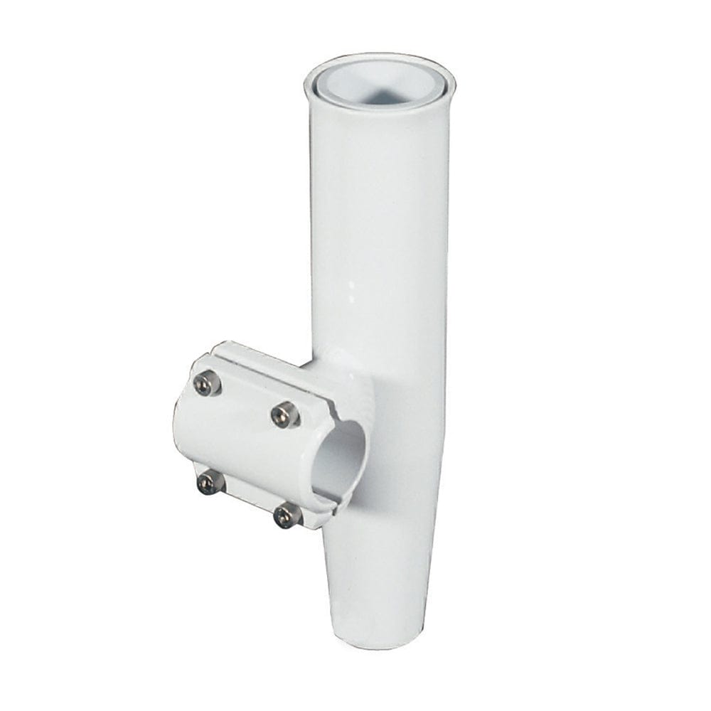 Lee's Tackle Lee's Clamp-On Rod Holder - White Aluminum - Horizontal Mount - Fits 1.900" O.D. Pipe Hunting & Fishing