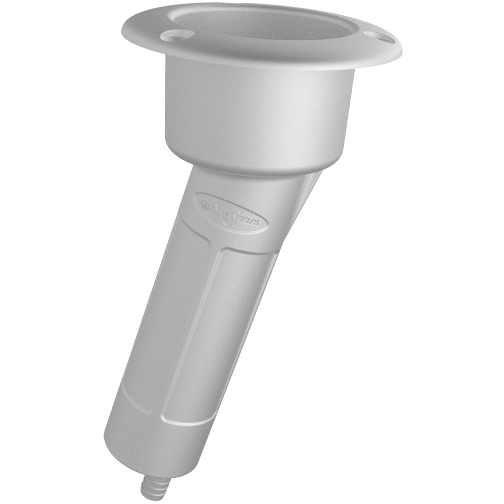 Mate Series Mate Series Plastic 15° Rod & Cup Holder - Drain - Round Top - White Hunting & Fishing