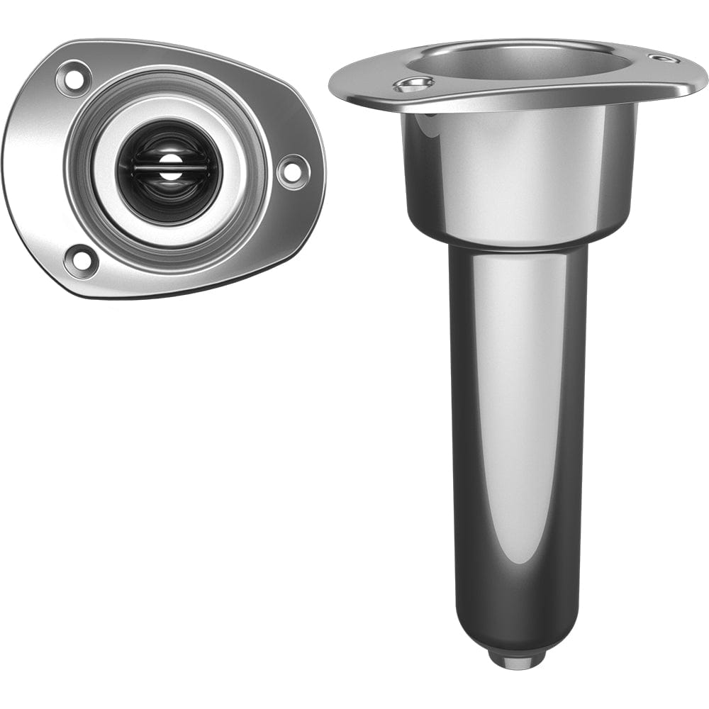 Mate Series Mate Series Stainless Steel 0° Rod & Cup Holder - Drain - Oval Top Hunting & Fishing