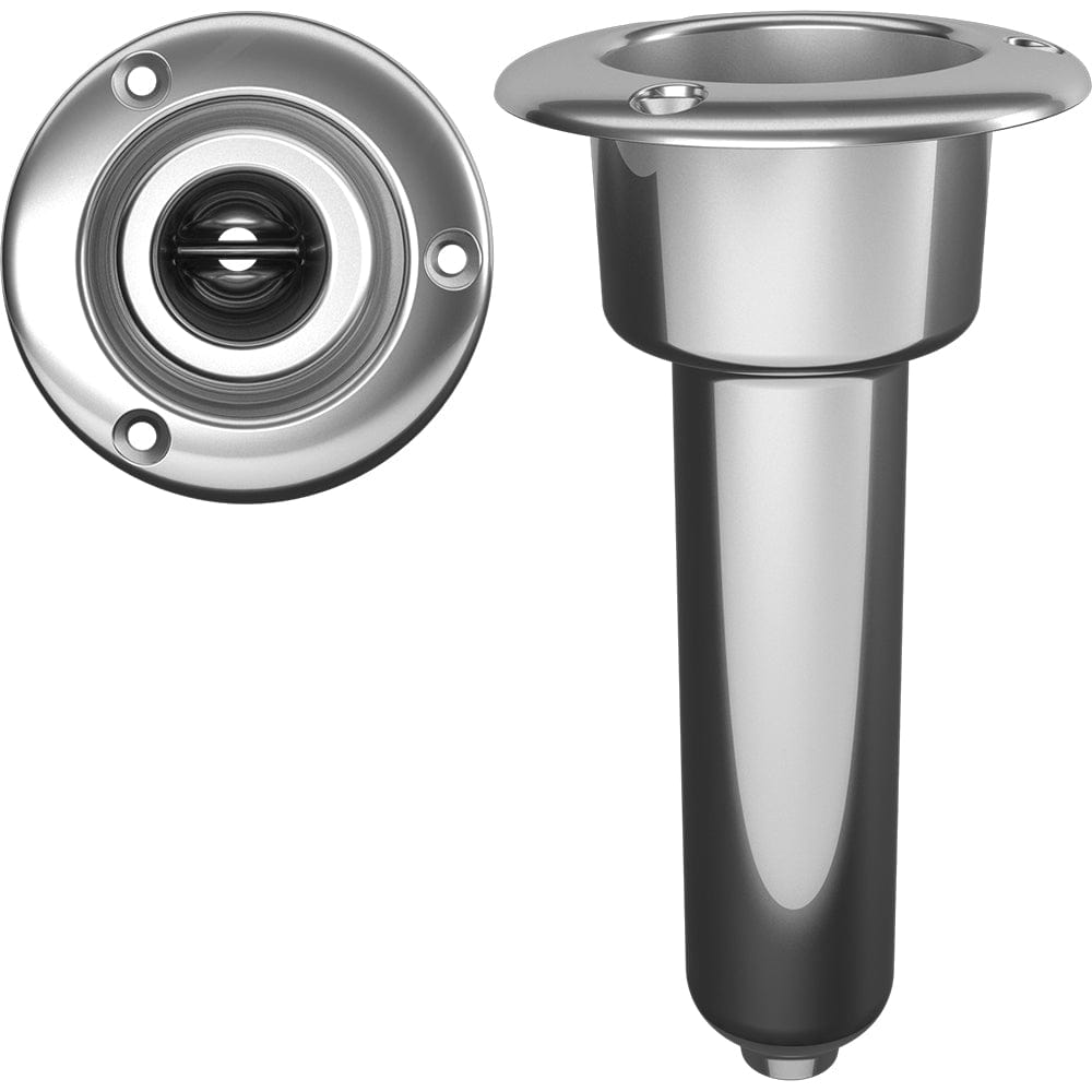 Mate Series Mate Series Stainless Steel 0° Rod & Cup Holder - Drain - Round Top Hunting & Fishing