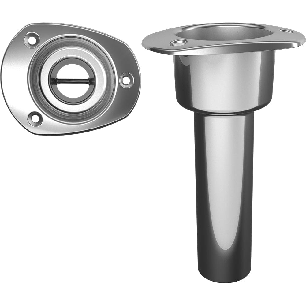 Mate Series Mate Series Stainless Steel 0° Rod & Cup Holder - Open - Oval Top Hunting & Fishing