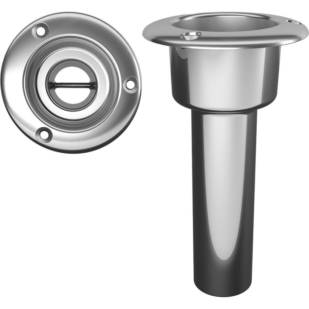 Mate Series Mate Series Stainless Steel 0° Rod & Cup Holder - Open - Round Top Hunting & Fishing
