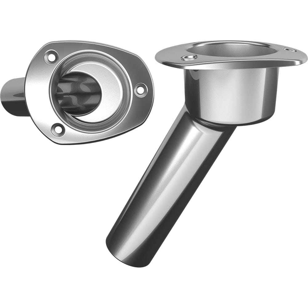 Mate Series Mate Series Stainless Steel 30° Rod & Cup Holder - Open - Oval Top Hunting & Fishing