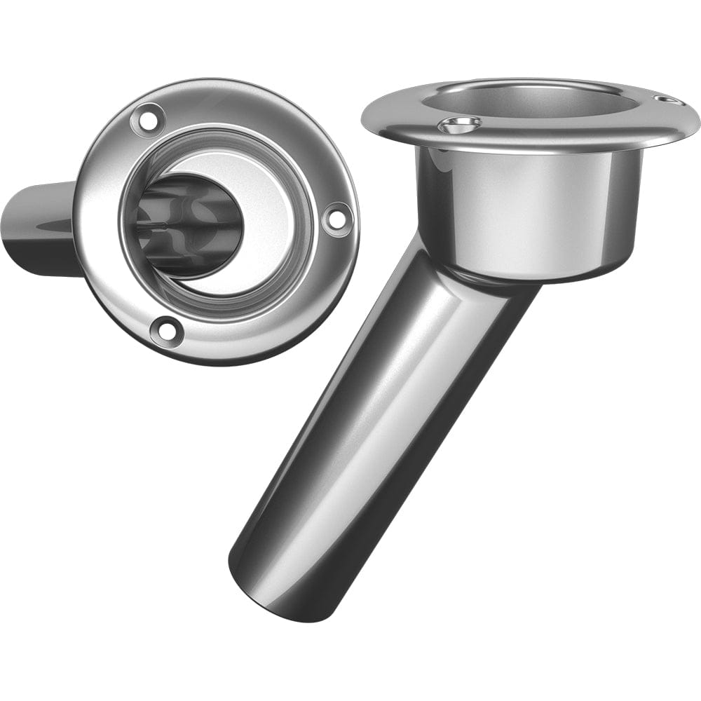 Mate Series Mate Series Stainless Steel 30° Rod & Cup Holder - Open - Round Top Hunting & Fishing