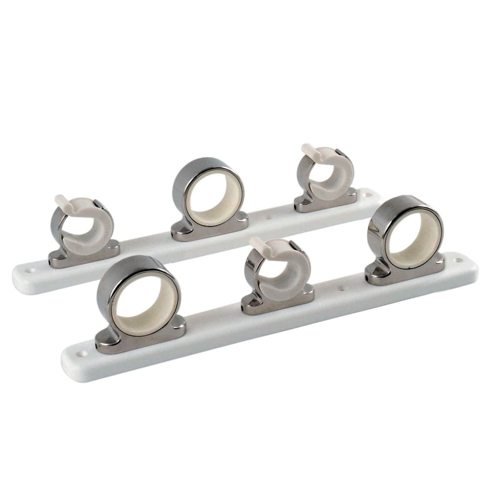 TACO Marine TACO 3-Rod Hanger w/Poly Rack - Polished Stainless Steel Hunting & Fishing