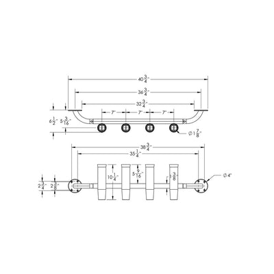 TACO Marine TACO 4-Rod Transom Mount Rod Rack Hunting & Fishing