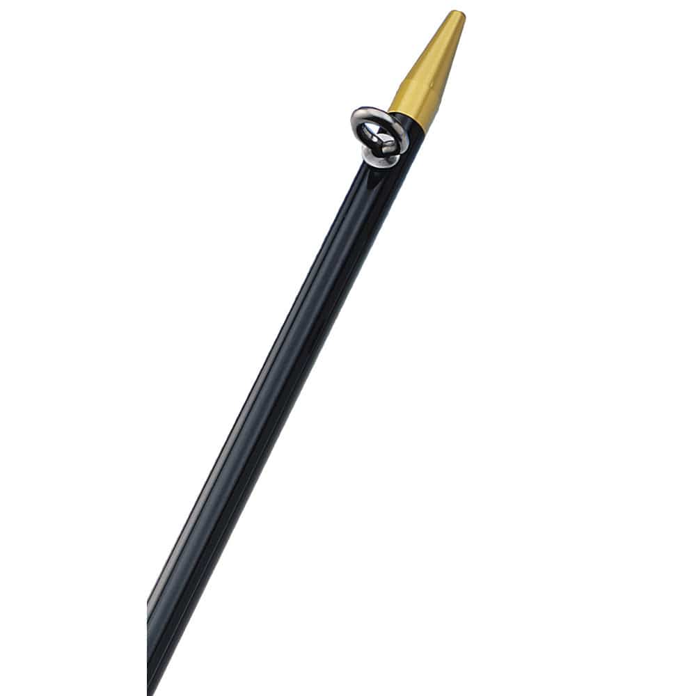 TACO Marine TACO 8' Center Rigger Pole - Black w/Gold Rings & Tips - 1-⅛" Butt End Diameter Hunting & Fishing