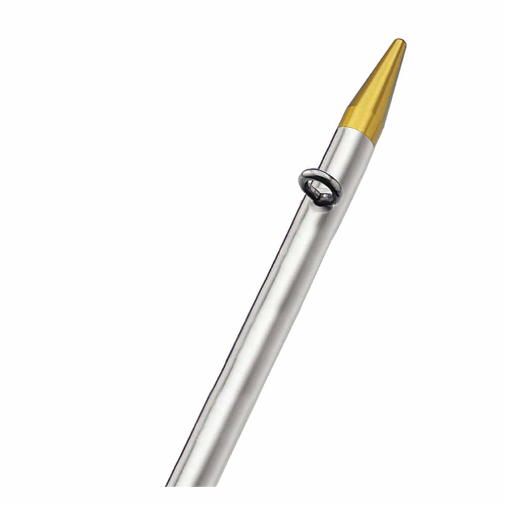 TACO Marine TACO 8' Center Rigger Pole - Silver w/Gold Rings & Tips - 1-⅛" Butt End Diameter Hunting & Fishing
