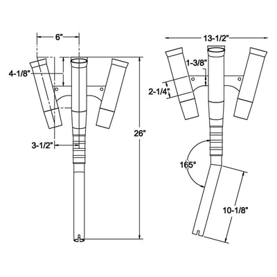 TACO Marine TACO Olympic 5-Rod Holder Cluster Hunting & Fishing